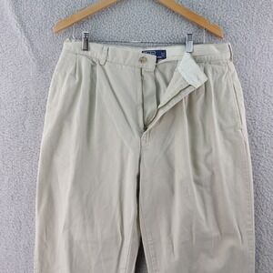 Vintage Polo Ralph‎ Lauren Hammond Chino Pleated Men's Pants Beige Size 36 30